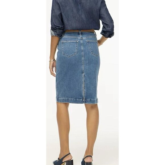 J.Crew Denim Midi Skirt in Cape Blue Wash Size 10 - Picture 3 of 10